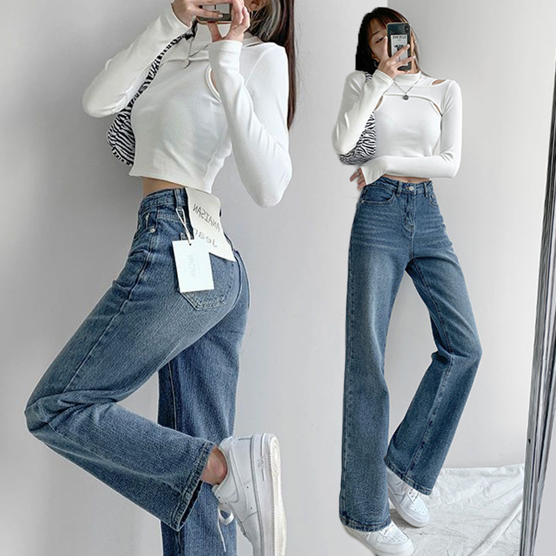 Mopping retro niche jeans high waist loose pants for women