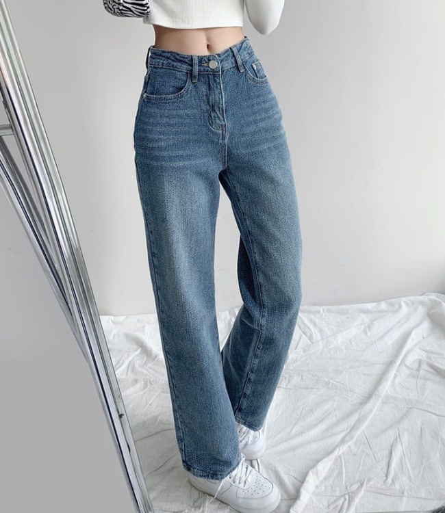 Mopping retro niche jeans high waist loose pants for women