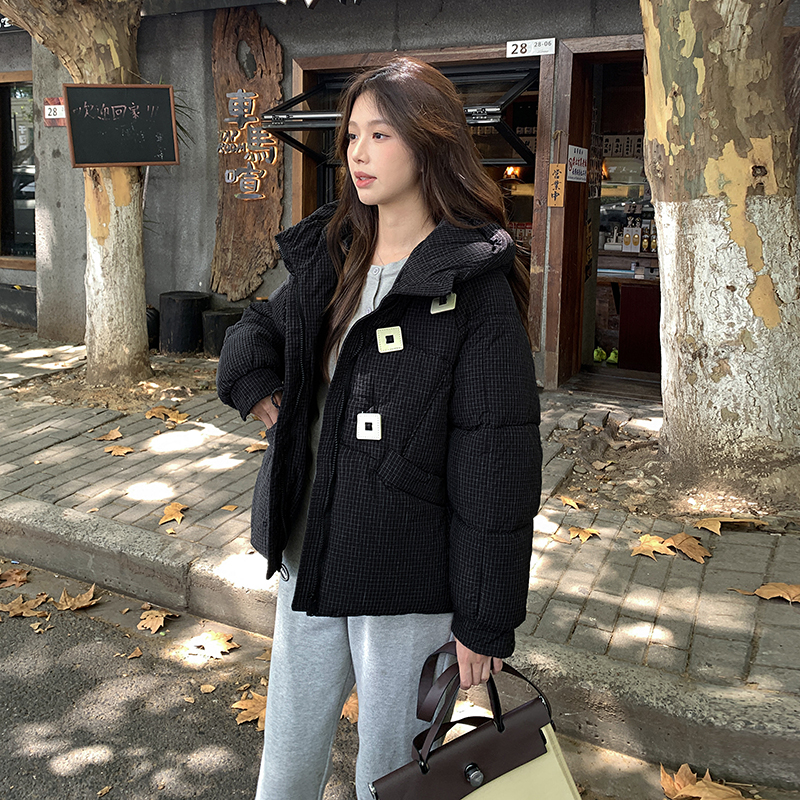 Short hooded cotton coat winter down coat