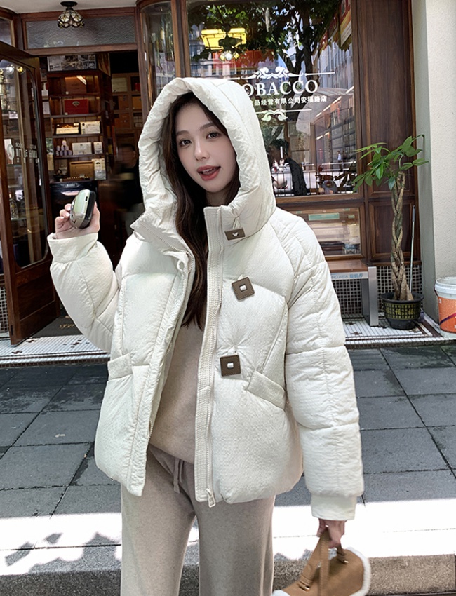 Short hooded cotton coat winter down coat