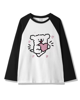 Cotton long sleeve pure cotton raglan T-shirt for women