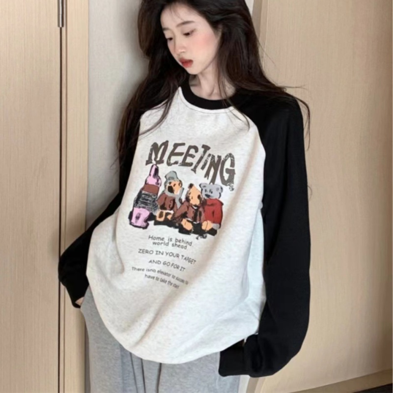 Korean style not hat long sleeve hoodie for women