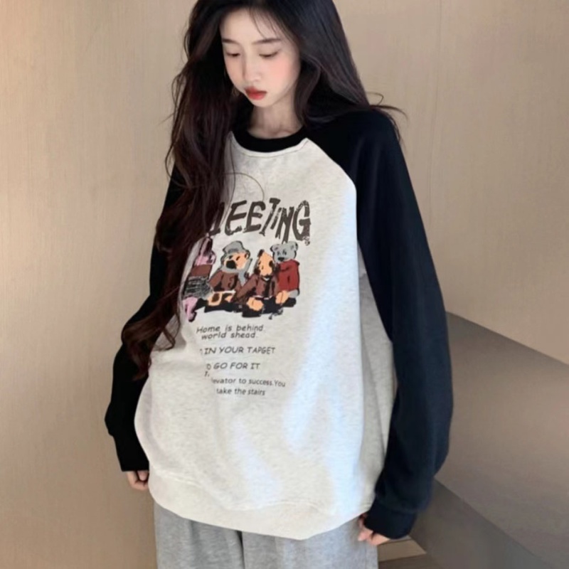 Korean style not hat long sleeve hoodie for women