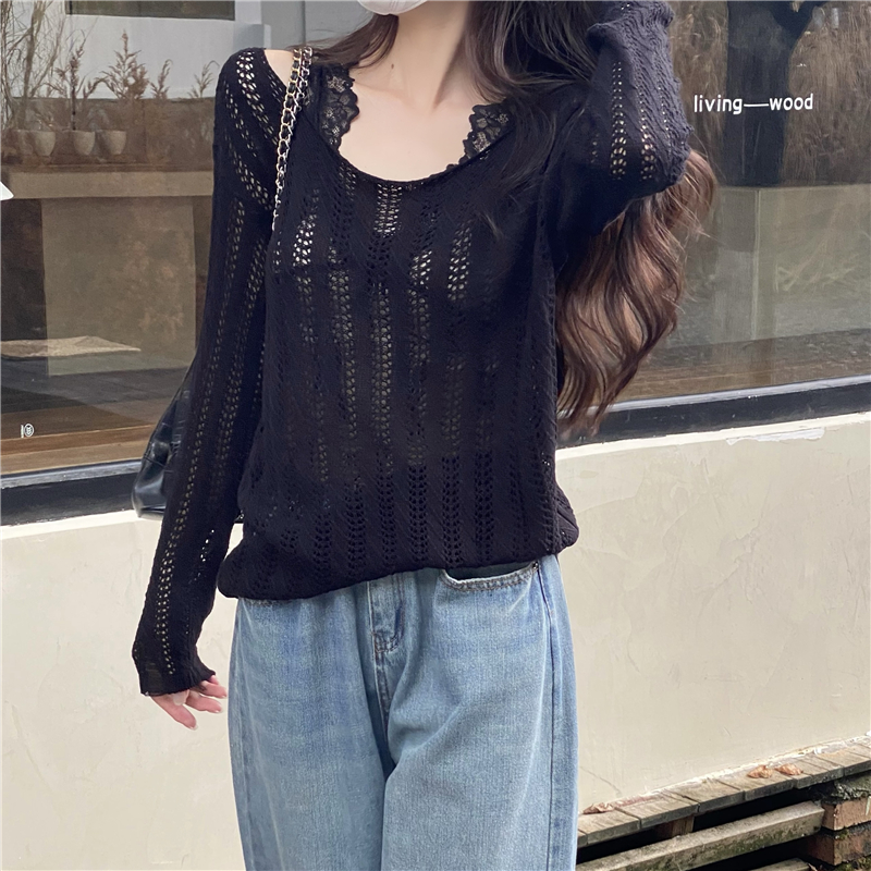 Summer autumn lazy smock pullover loose hollow sweater