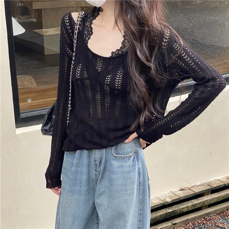 Summer autumn lazy smock pullover loose hollow sweater