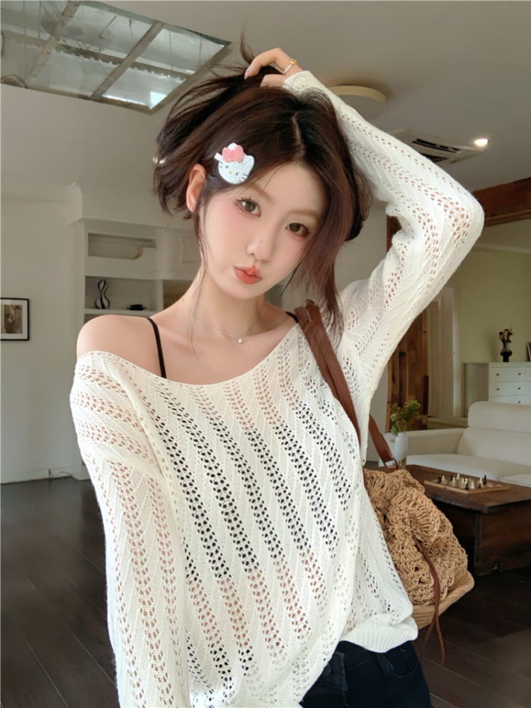 Summer autumn lazy smock pullover loose hollow sweater