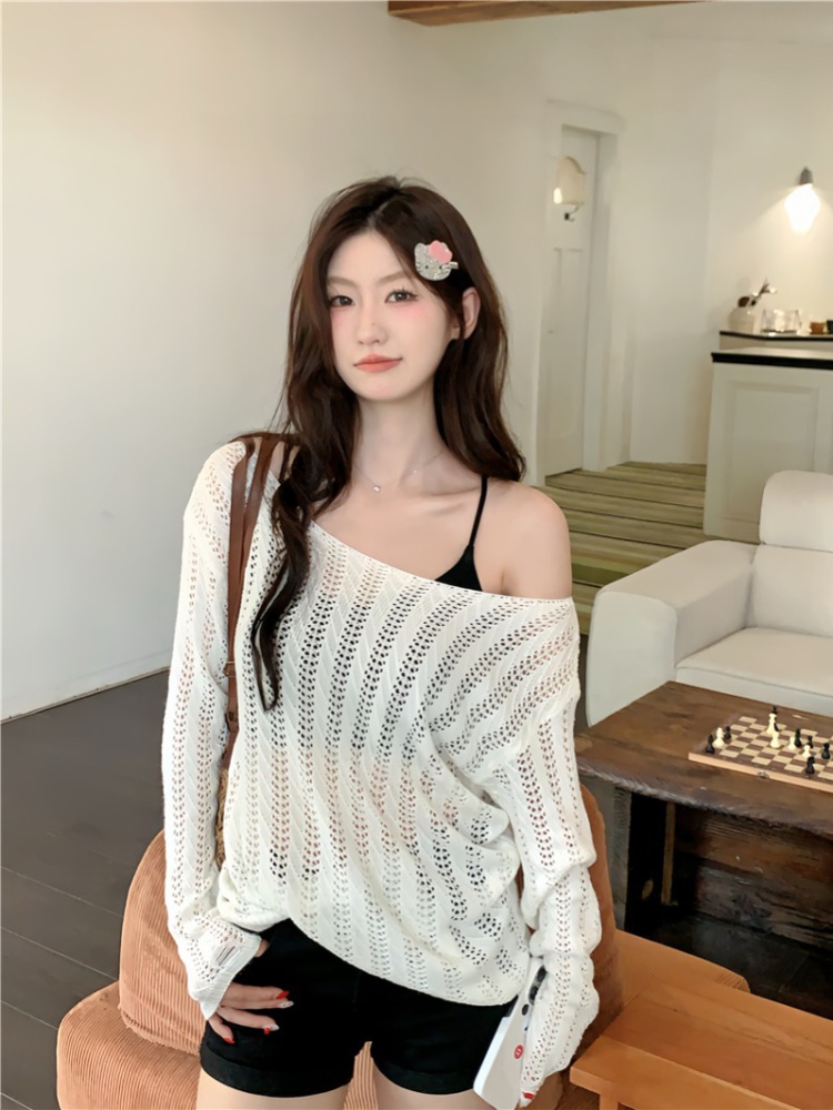 Summer autumn lazy smock pullover loose hollow sweater