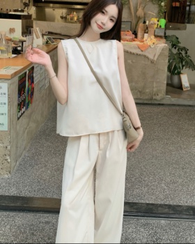 Loose casual pants vest 2pcs set for women