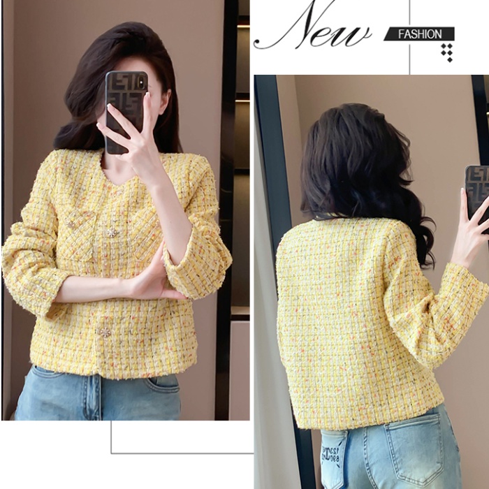 Short light luxury coat Casual weave tops for women