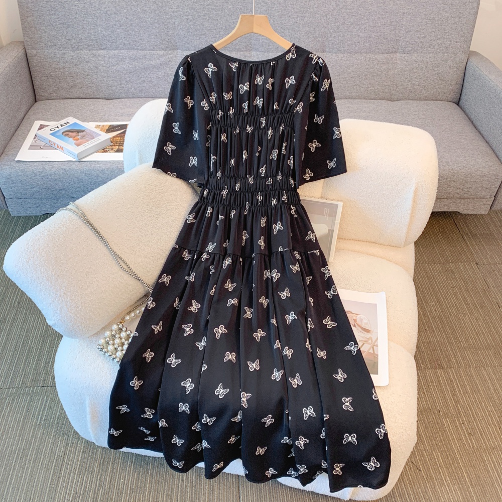 Big skirt fat high waist large yard cartoon long dress for women