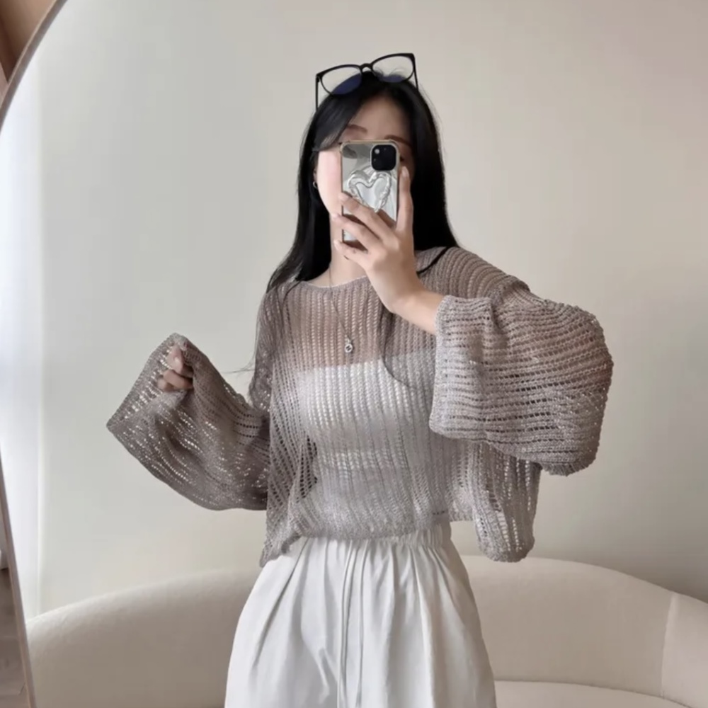 Loose Korean style smock long sleeve gradient sweater