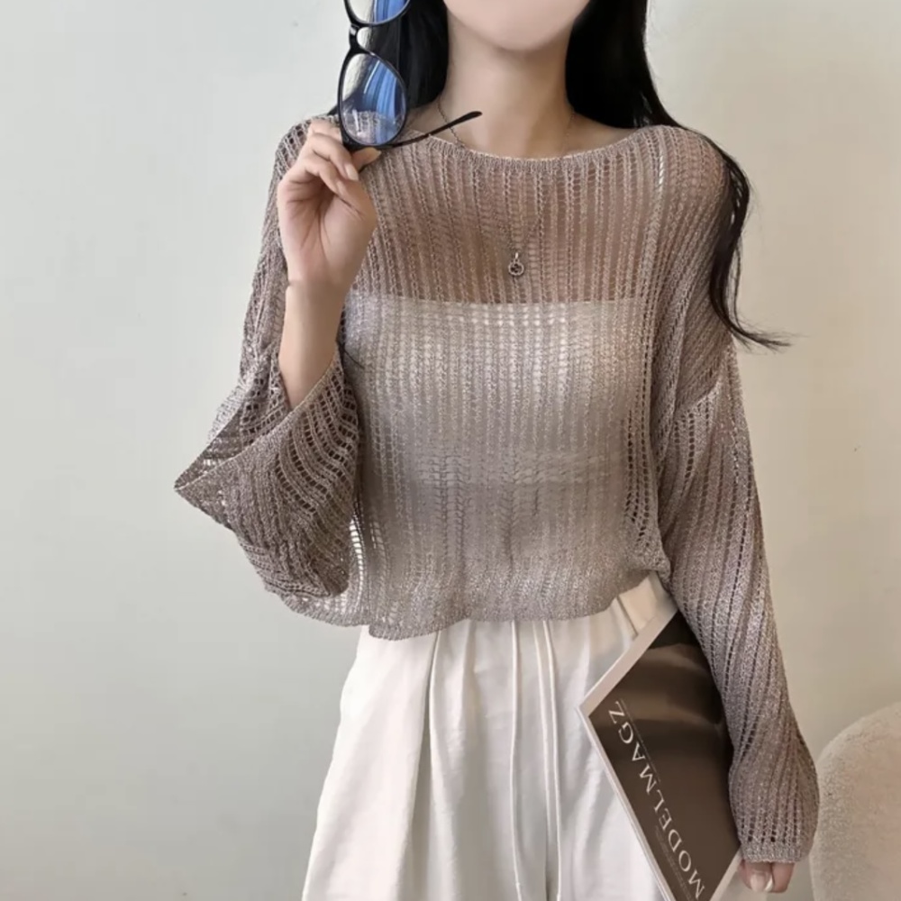 Loose Korean style smock long sleeve gradient sweater