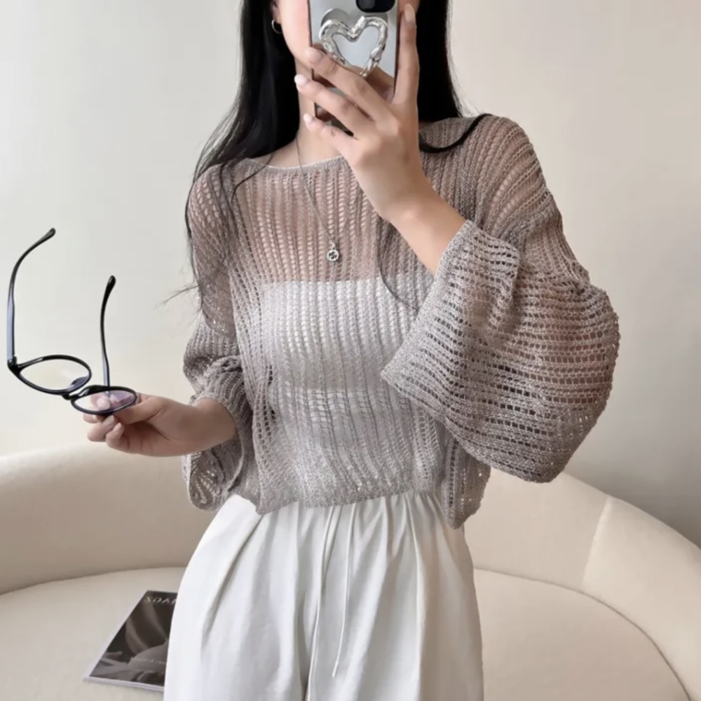 Loose Korean style smock long sleeve gradient sweater