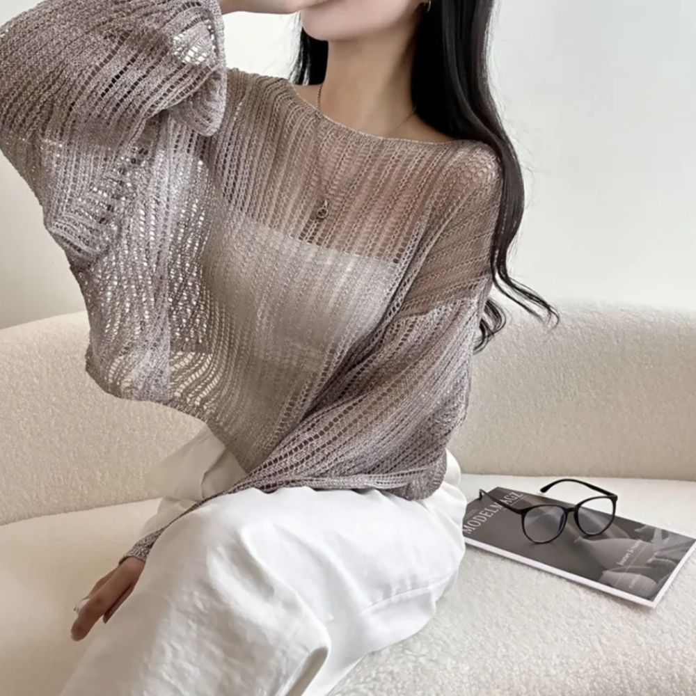 Loose Korean style smock long sleeve gradient sweater