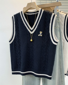 College style large yard sweater pure cotton waistcoat