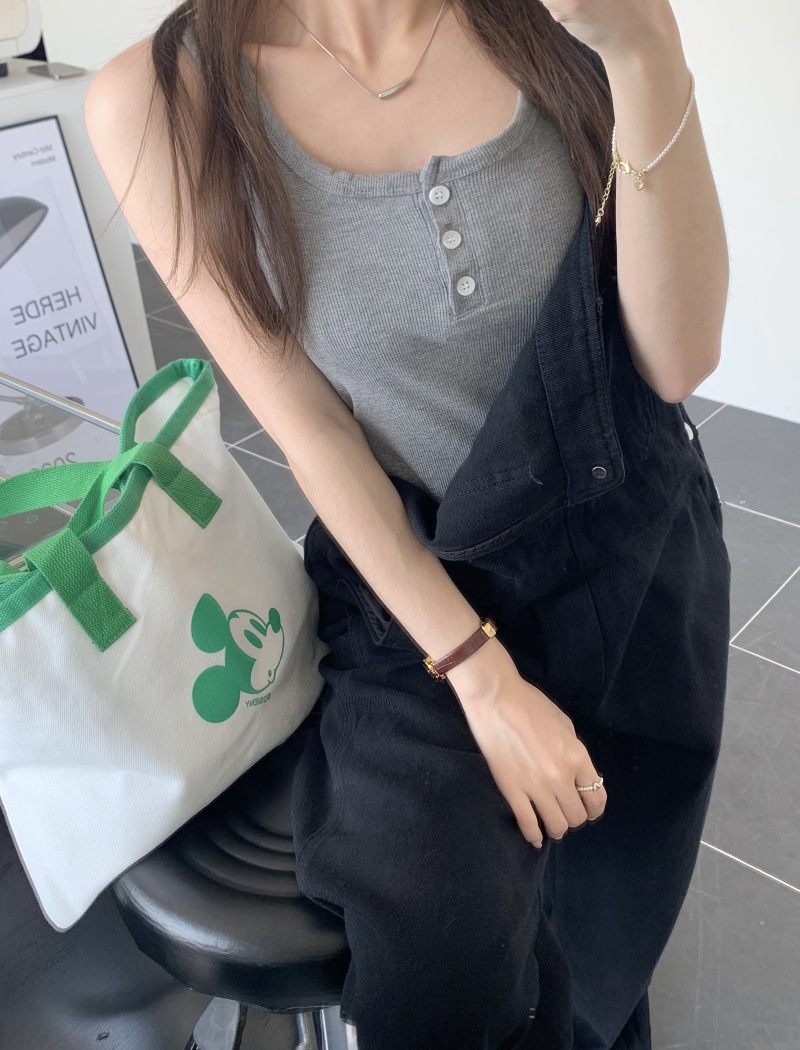 Slim simple pure short elasticity sling vest