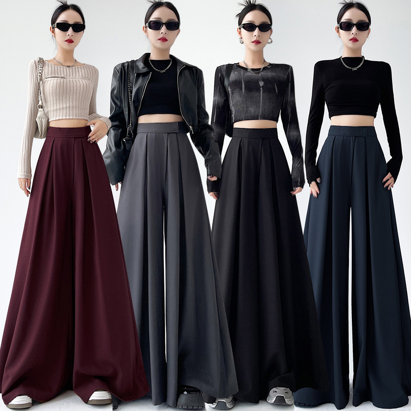 Drape business suit wide leg pants for women