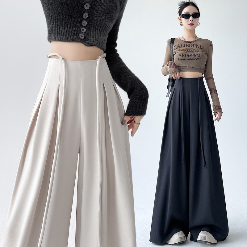 Drape slim big trousers autumn Casual loose wide leg pants