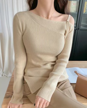 Slim Korean style niche long sleeve irregular sweater