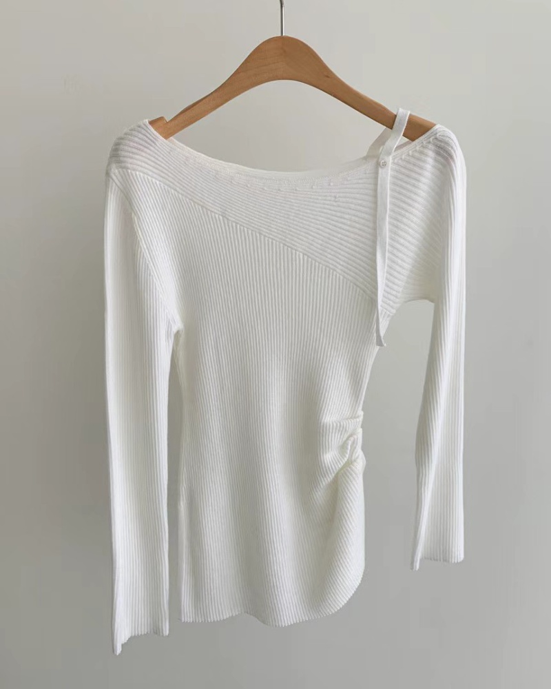 Slim Korean style niche long sleeve irregular sweater