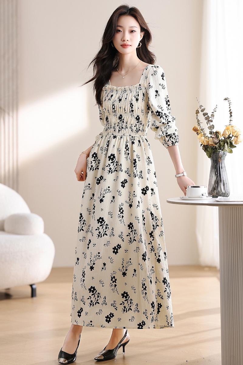 Floral Casual long dress France style maxi dress