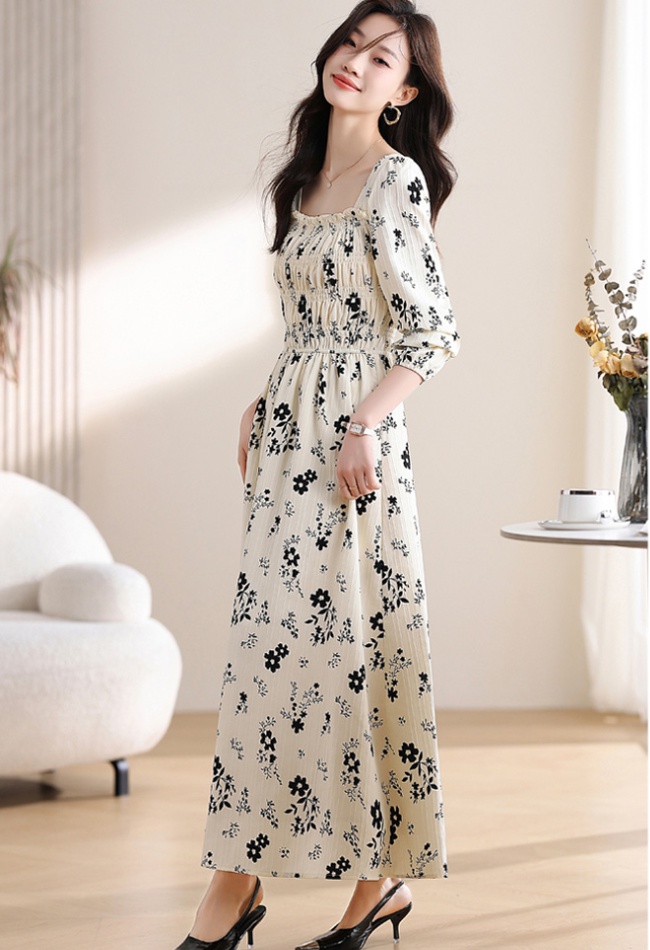 Floral Casual long dress France style maxi dress