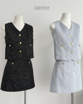 Stereoscopic tops clipping waistcoat a set