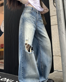 Washed Casual jeans loose retro long pants for women