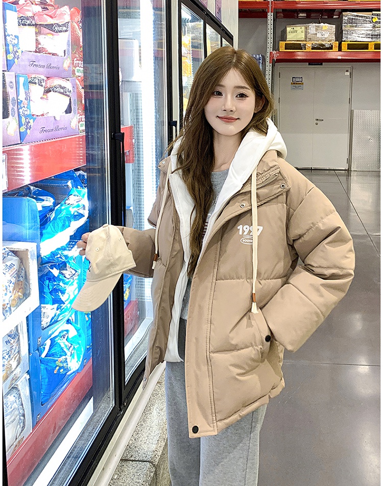 Student cotton coat Pseudo-two bread clothing for women