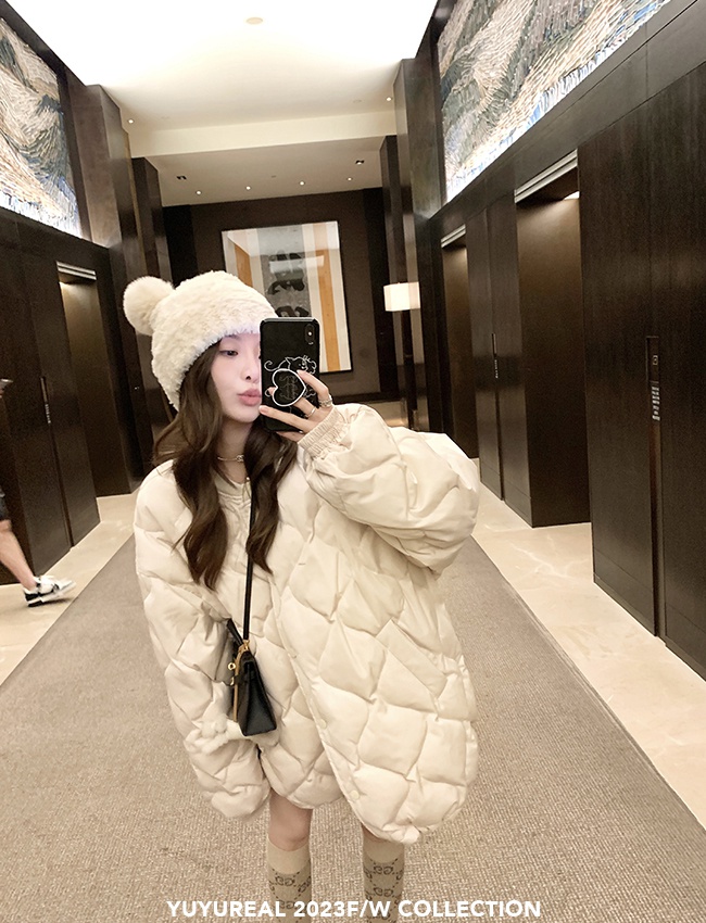 Quilted slim cotton coat loose lazy down coat