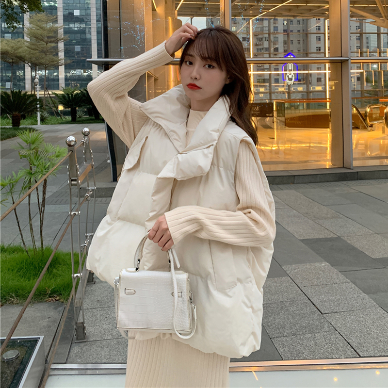 Korean style niche waistcoat down cotton coat for women