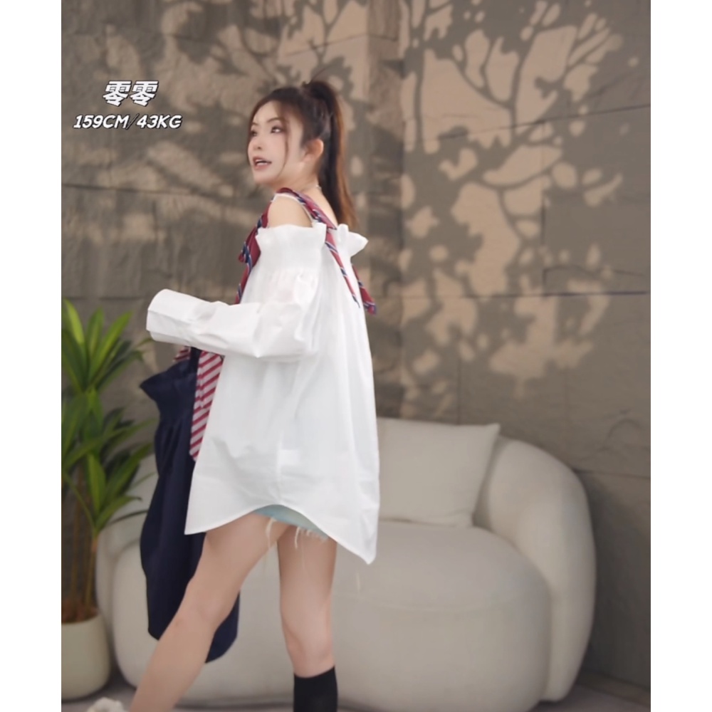 Long long sleeve horizontal collar bow shirt for women