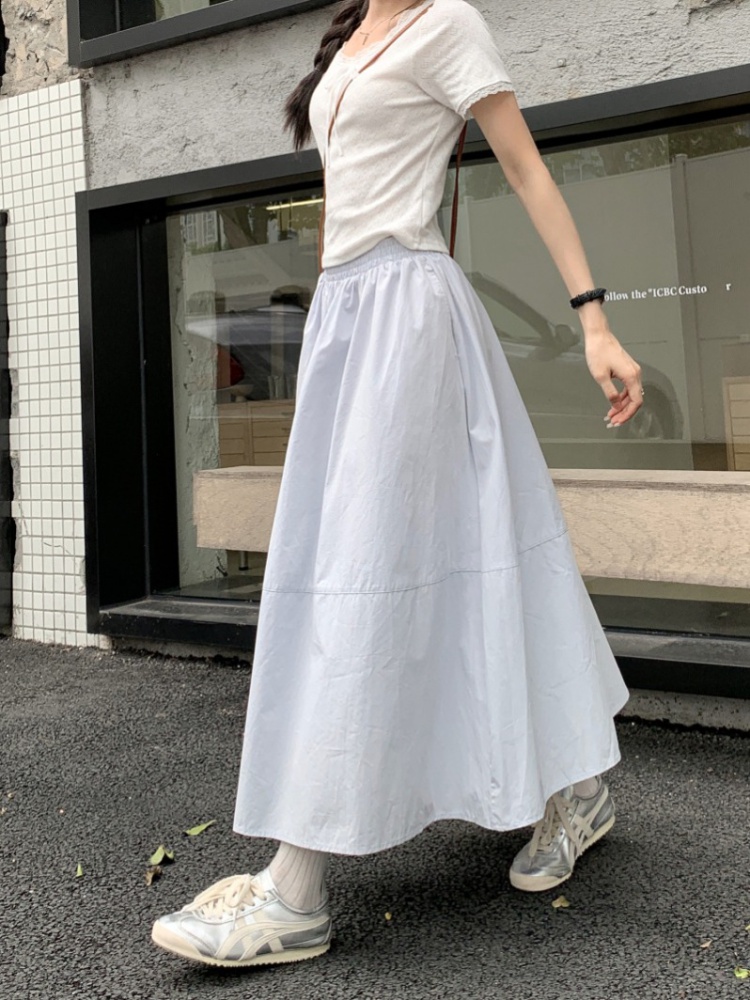 Korean style straight A-line high waist skirt