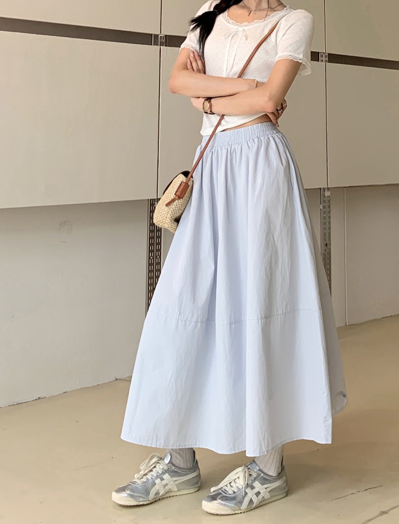 Korean style straight A-line high waist skirt