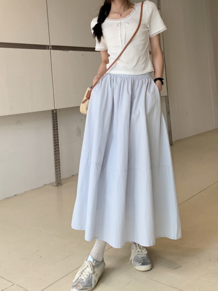 Korean style straight A-line high waist skirt