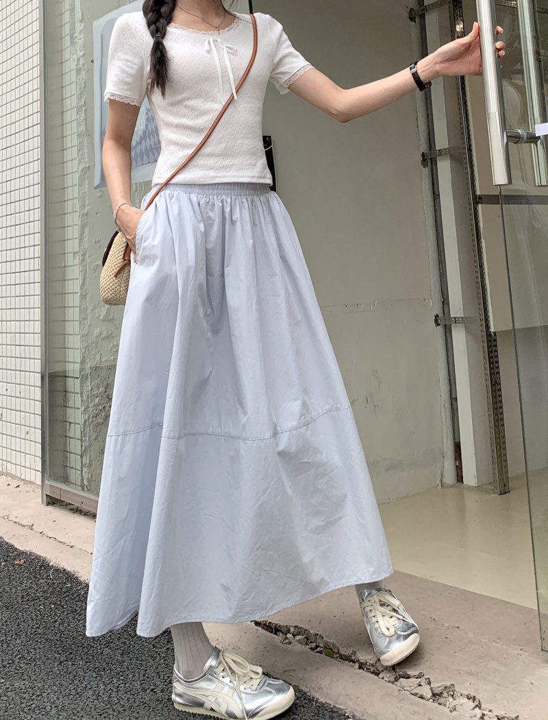 Korean style straight A-line high waist skirt