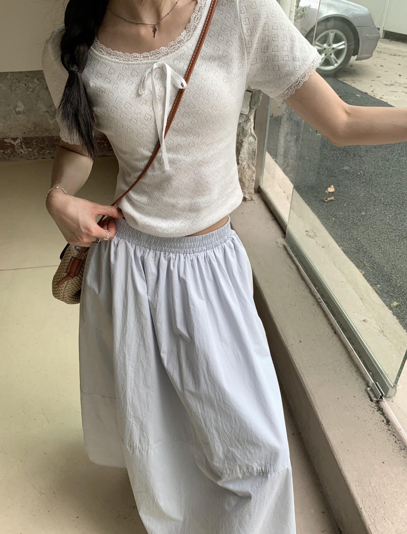 Korean style straight A-line high waist skirt