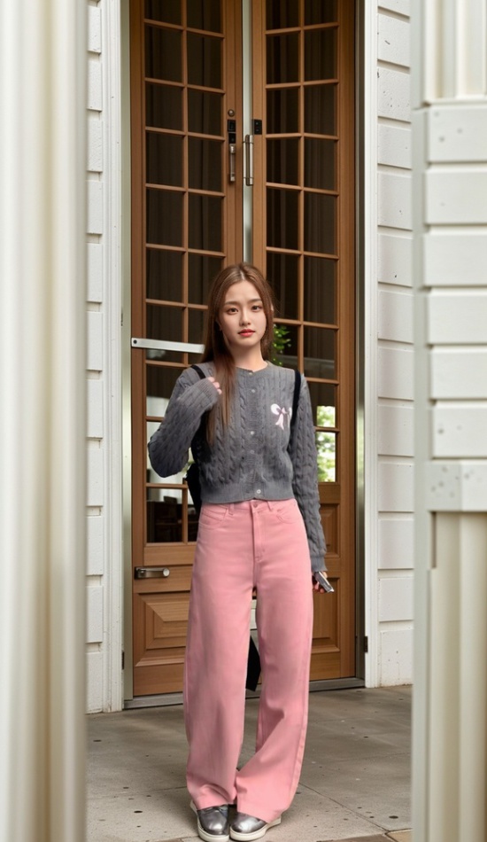 Autumn college style cardigan long sleeve sweater for women