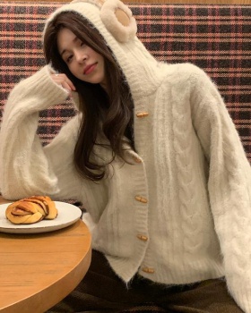 Wool knitted coat pure short cardigan for women