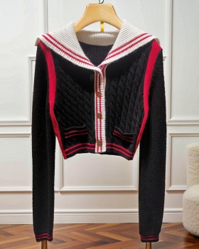 Pinched waist slim cardigan single-breasted tops