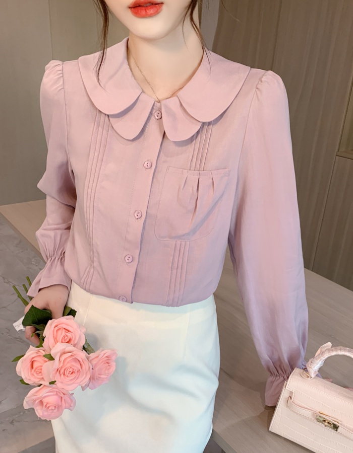 Temperament loose sweet autumn and winter shirt for women