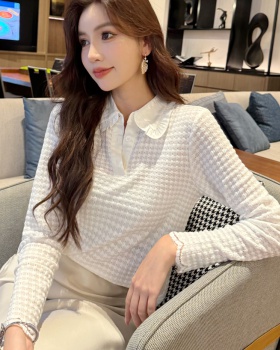 Sueding autumn small shirt long sleeve bottoming shirt