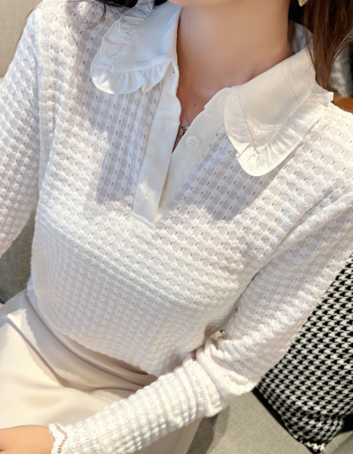 Sueding autumn small shirt long sleeve bottoming shirt