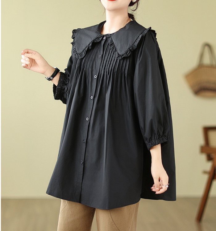 All-match doll collar loose slim large yard autumn dress