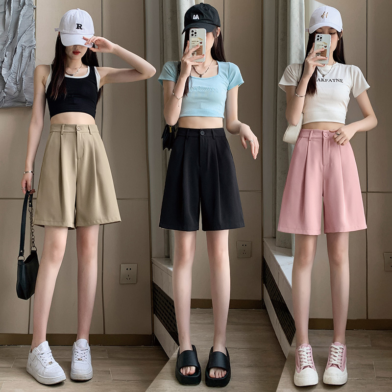 Summer slim shorts Casual wide leg business suit for women