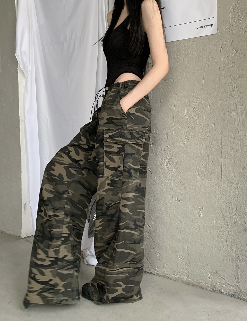 American style work pants wide leg pants for women