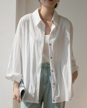 Summer college style tops white Casual shirt for women