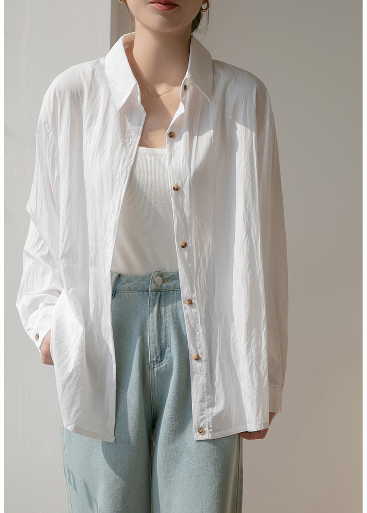 Summer college style tops white Casual shirt for women