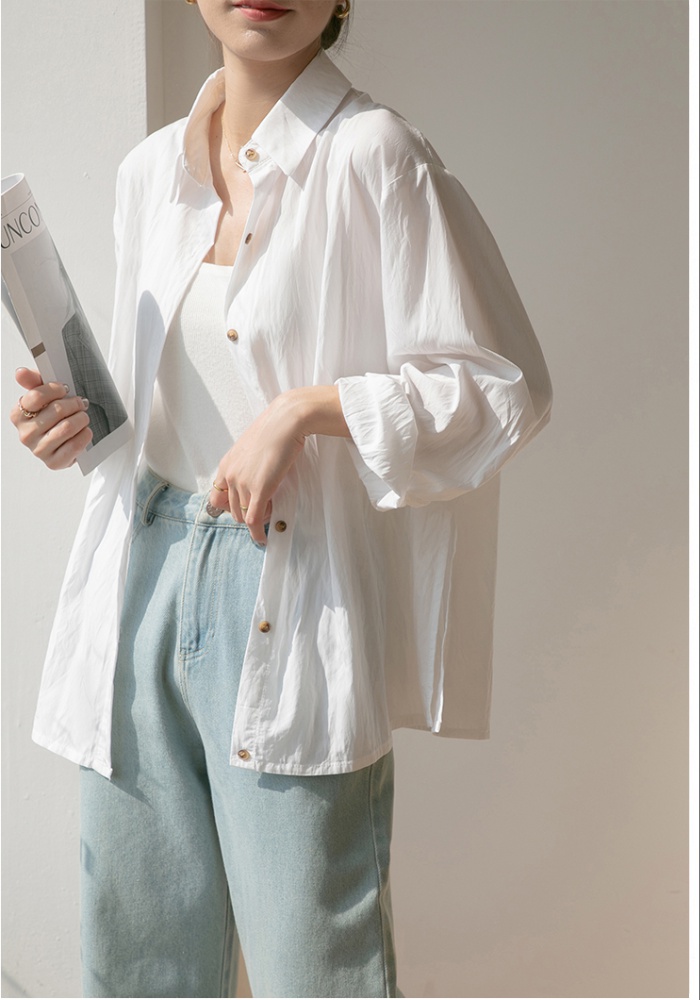 Summer college style tops white Casual shirt for women