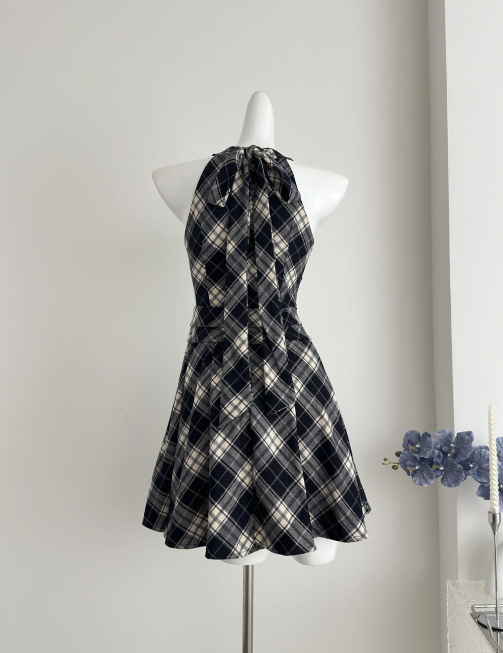 Maiden plaid dress summer sleeveless dress for women